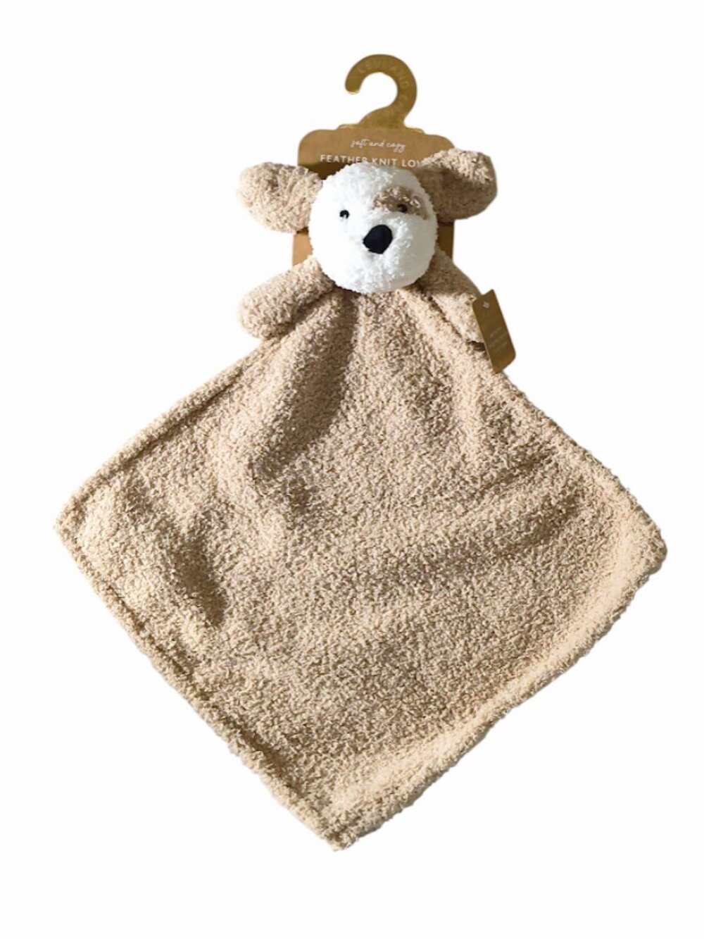 Levi And Emmie Puppy Dog Feather Knit Soft Lovey Security Blanket 15" X 13" NEW